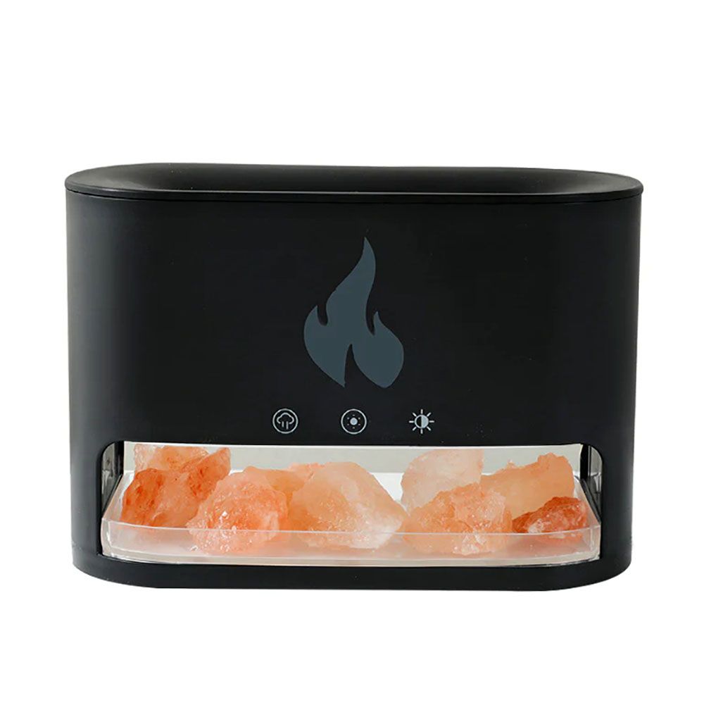 White Blaze Aroma Diffuser - Himalayan Salt Chamber - USB-C - Flame Effect (Salt included) Aroma Diffusers