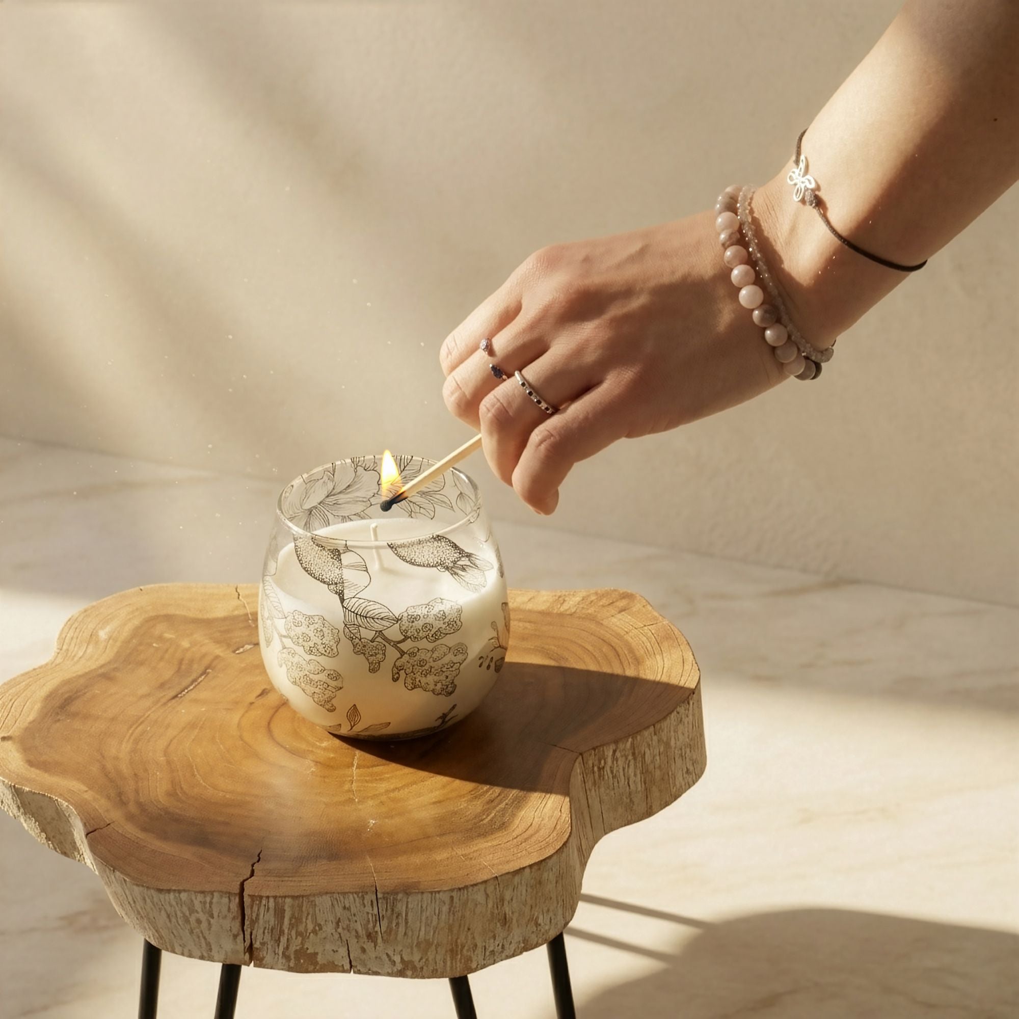 Small Glass Jar Candles - Drawn by Flame - Truly Yours