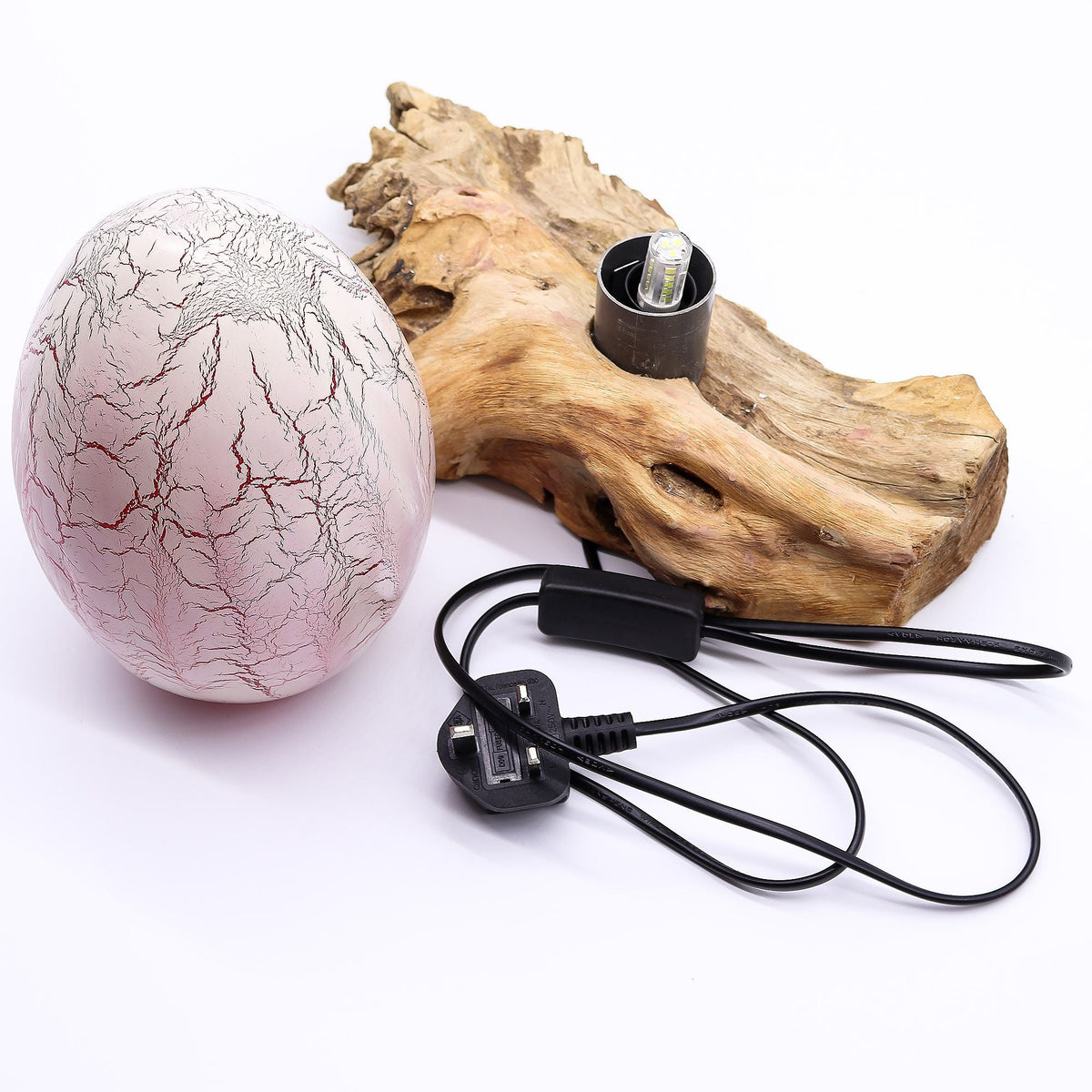 DriftGlow Lamp Crackle Fire Egg Shade - Orange DriftGlow Lamps