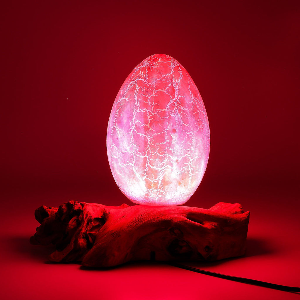 DriftGlow Lamp Crackle Fire Egg Shade - Orange DriftGlow Lamps