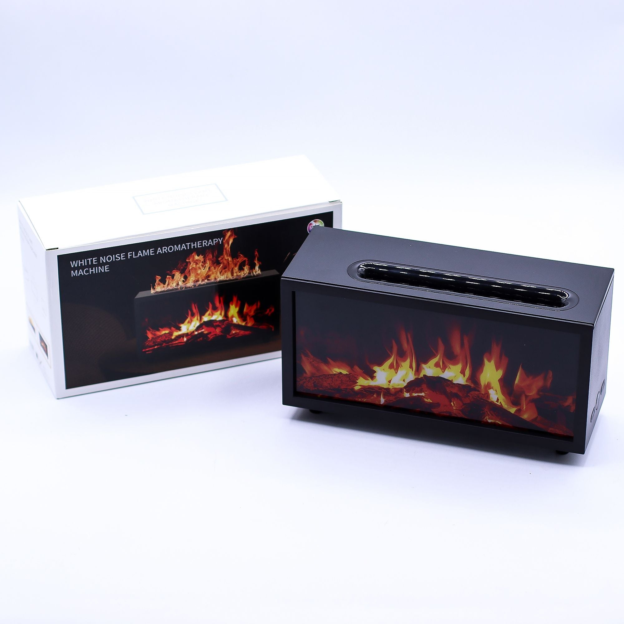 Flame Effect Aroma Diffuser with Birdsound - Black USB - Colour Change Aroma Diffusers