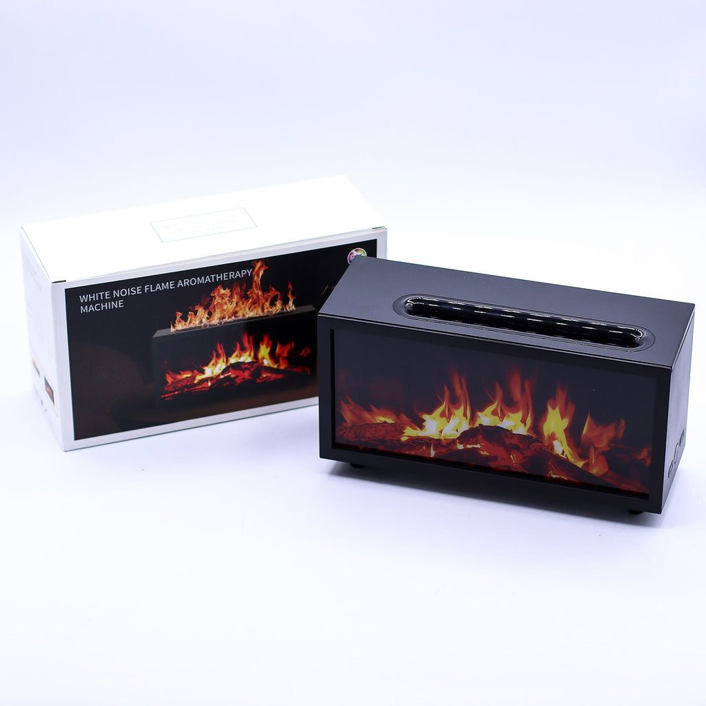 Flame Effect Aroma Diffuser with Birdsound - Black USB - Colour Change Aroma Diffusers