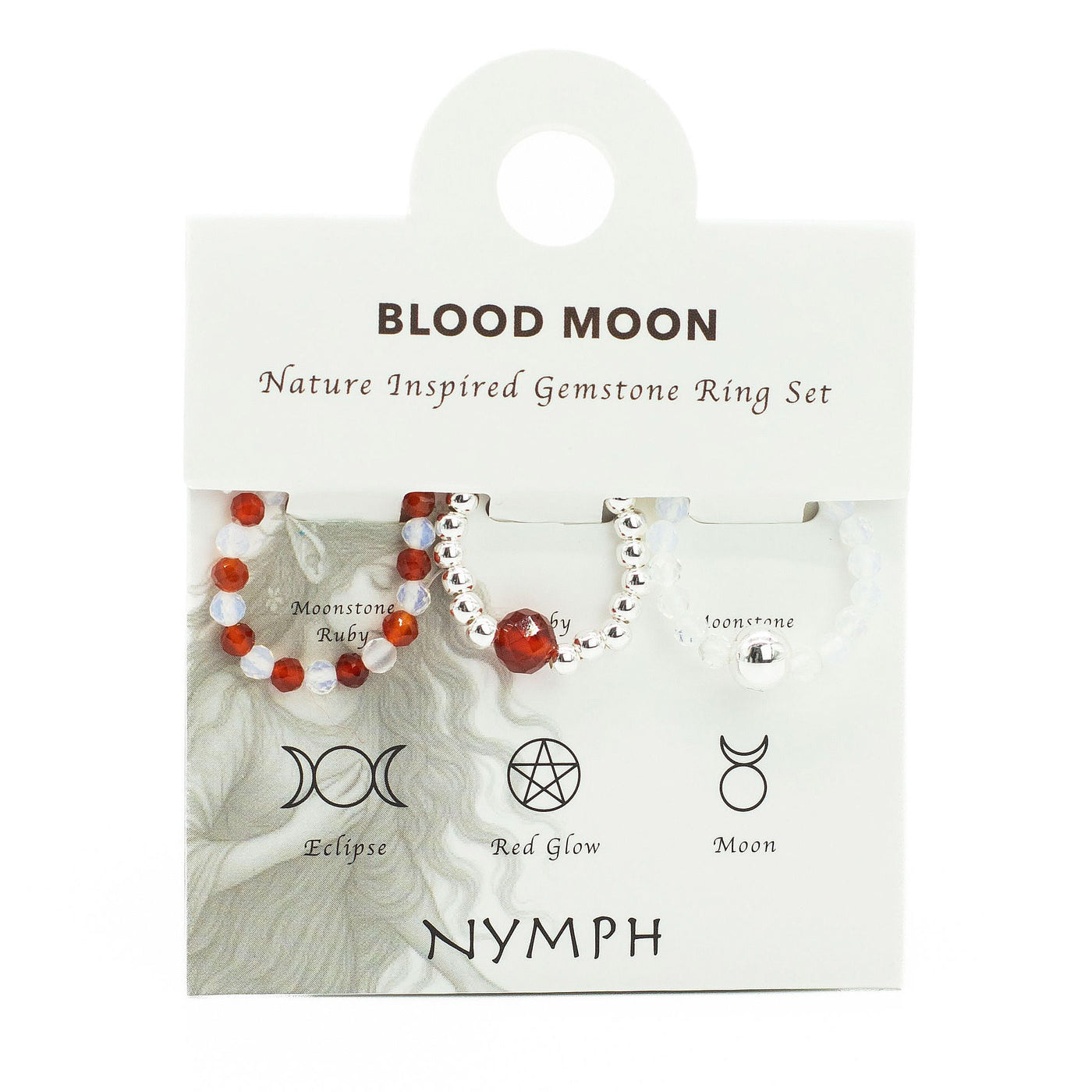 Nymph Spirit Gemstone Ring Set - Blood Moon - Truly Yours