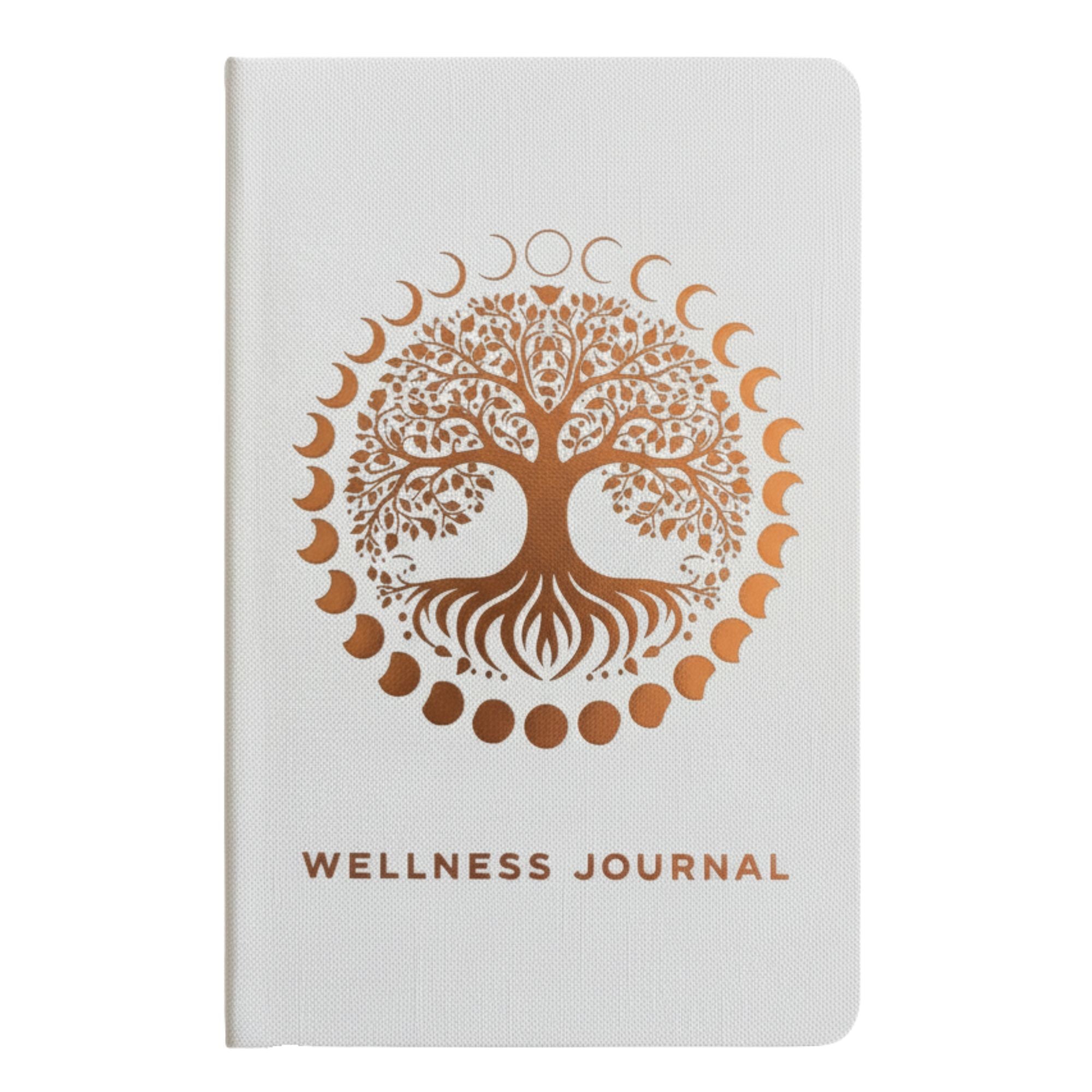White Wellness Journal - 120 pages - Rose Gold Tree of Life Wellness & Gratitude Notebooks