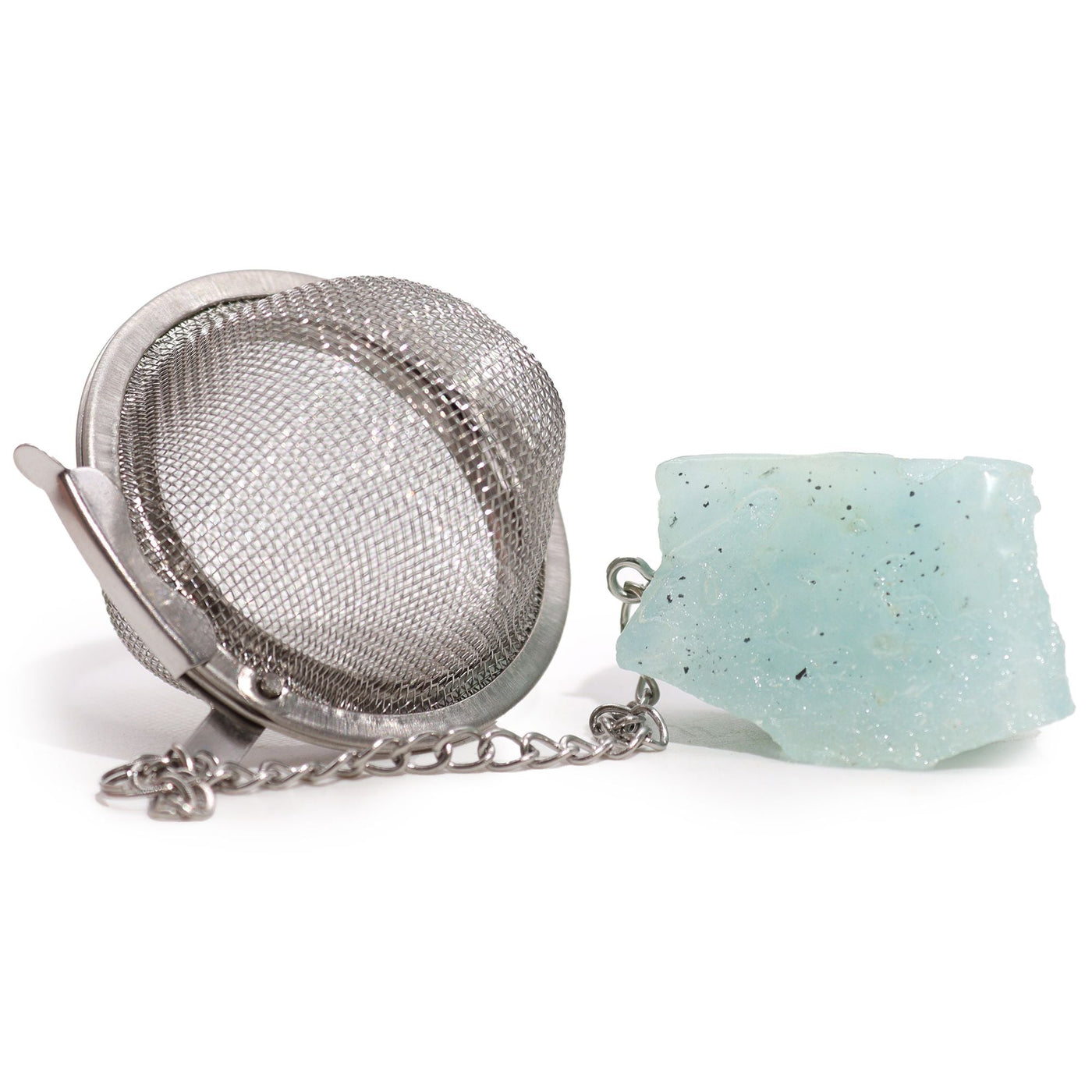 Raw Crystal Gemstone Tea Strainer - Aquamarine Raw Crystal Gemstone Tea Strainer