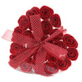 Set of 24 Soap Flower Heart Box - Red Roses Luxury Soap Flowers