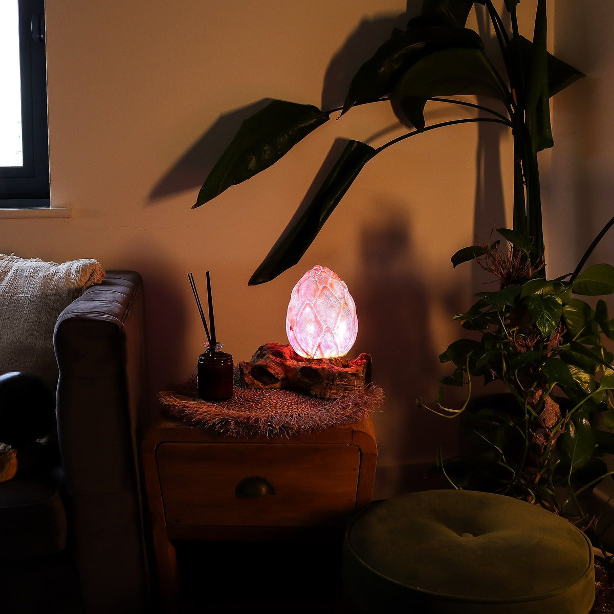 DriftGlow Lamp Crackle Lotus Flower Shade - Purple DriftGlow Lamps