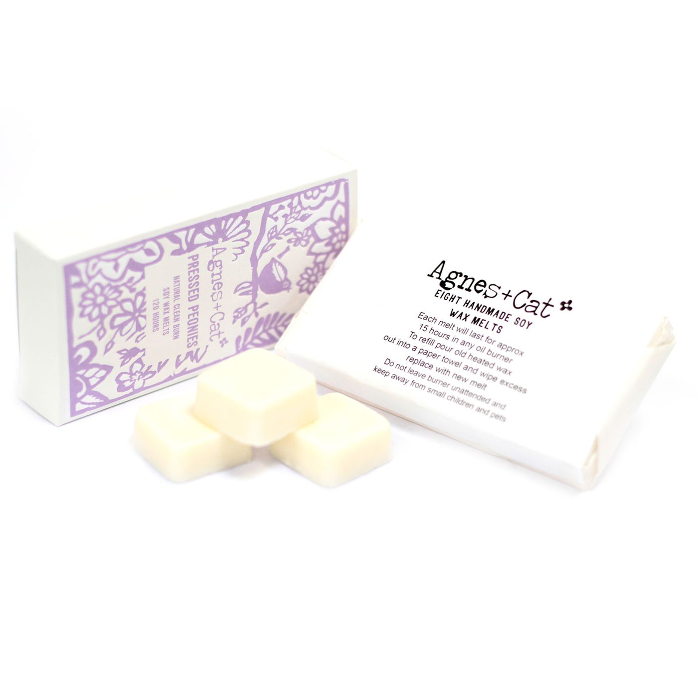 Agnes + Cat Box of 8 Wax Melts - Pressed Peonies - Truly Yours