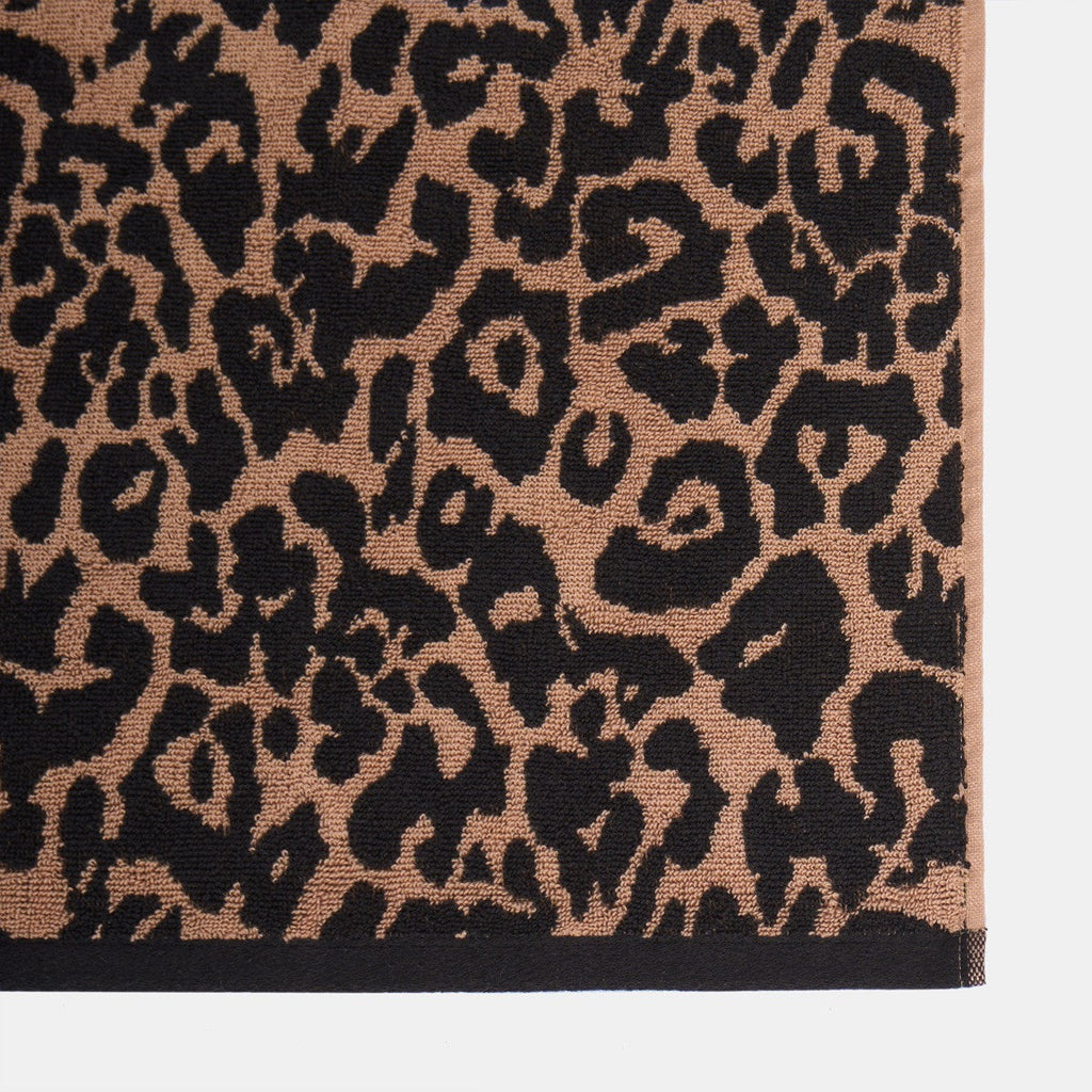 100% Cotton Jacquard Leopard Towel - Natural Towels