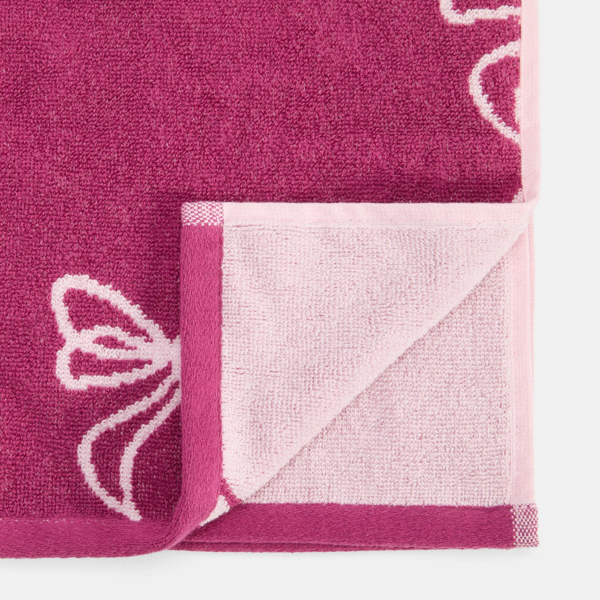 100% Cotton Bow Print Towel - Burgundy
