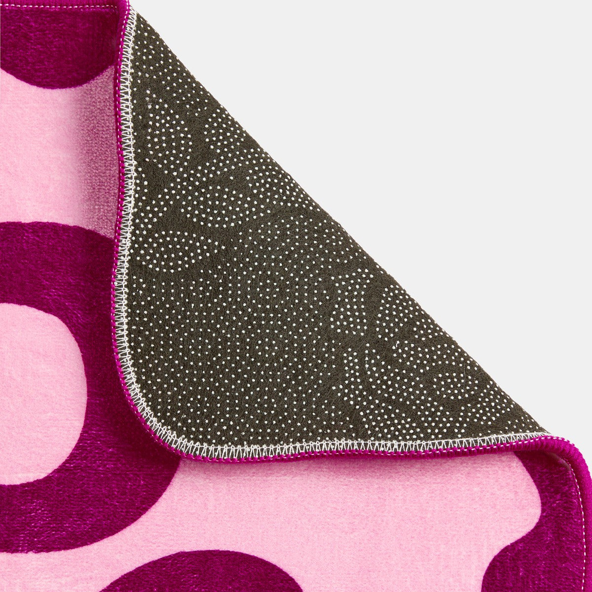 Bow Print Velvet Bath Mat - Burgundy/Pink