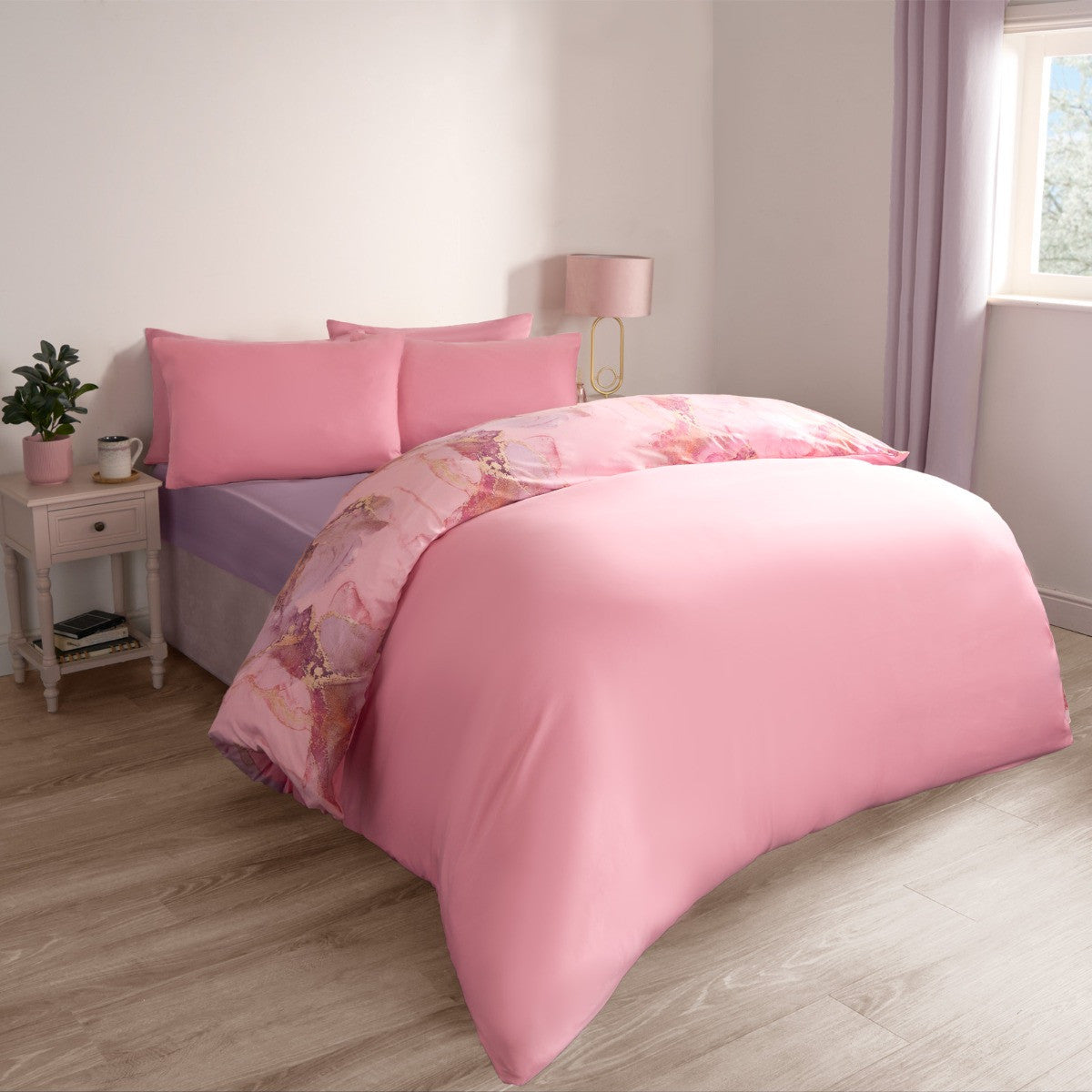 Marble Print Duvet Set - Blush Pink - Truly Yours