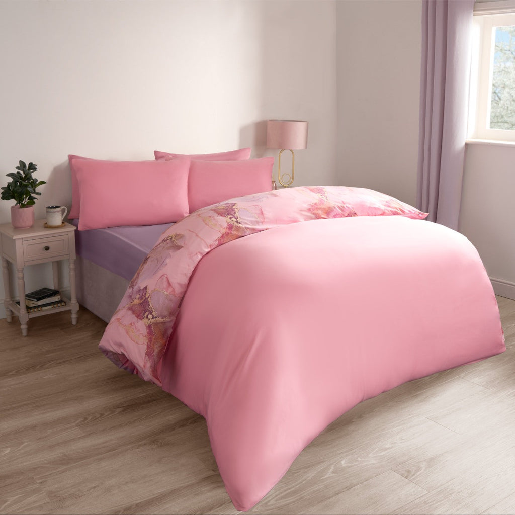 Marble Print Duvet Set - Blush Pink - Truly Yours