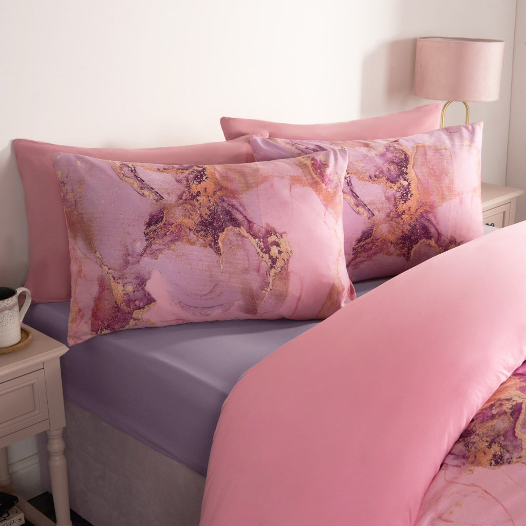 Marble Print Duvet Set - Blush Pink - Truly Yours