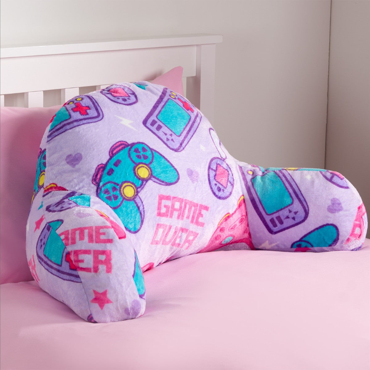 Kids Gaming Fleece Cuddle Cushion - Lilac - Truly Yours