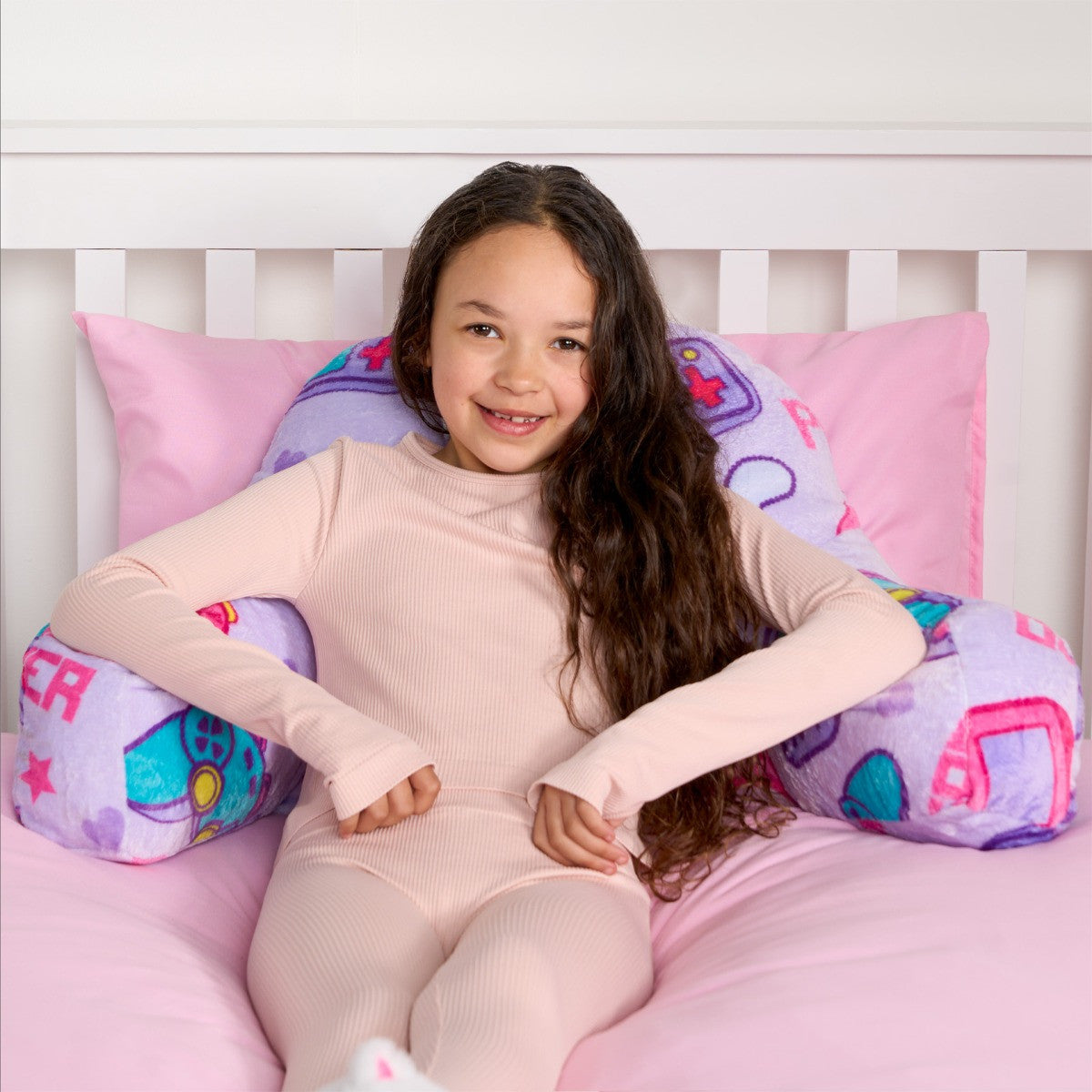 Kids Gaming Fleece Cuddle Cushion - Lilac - Truly Yours