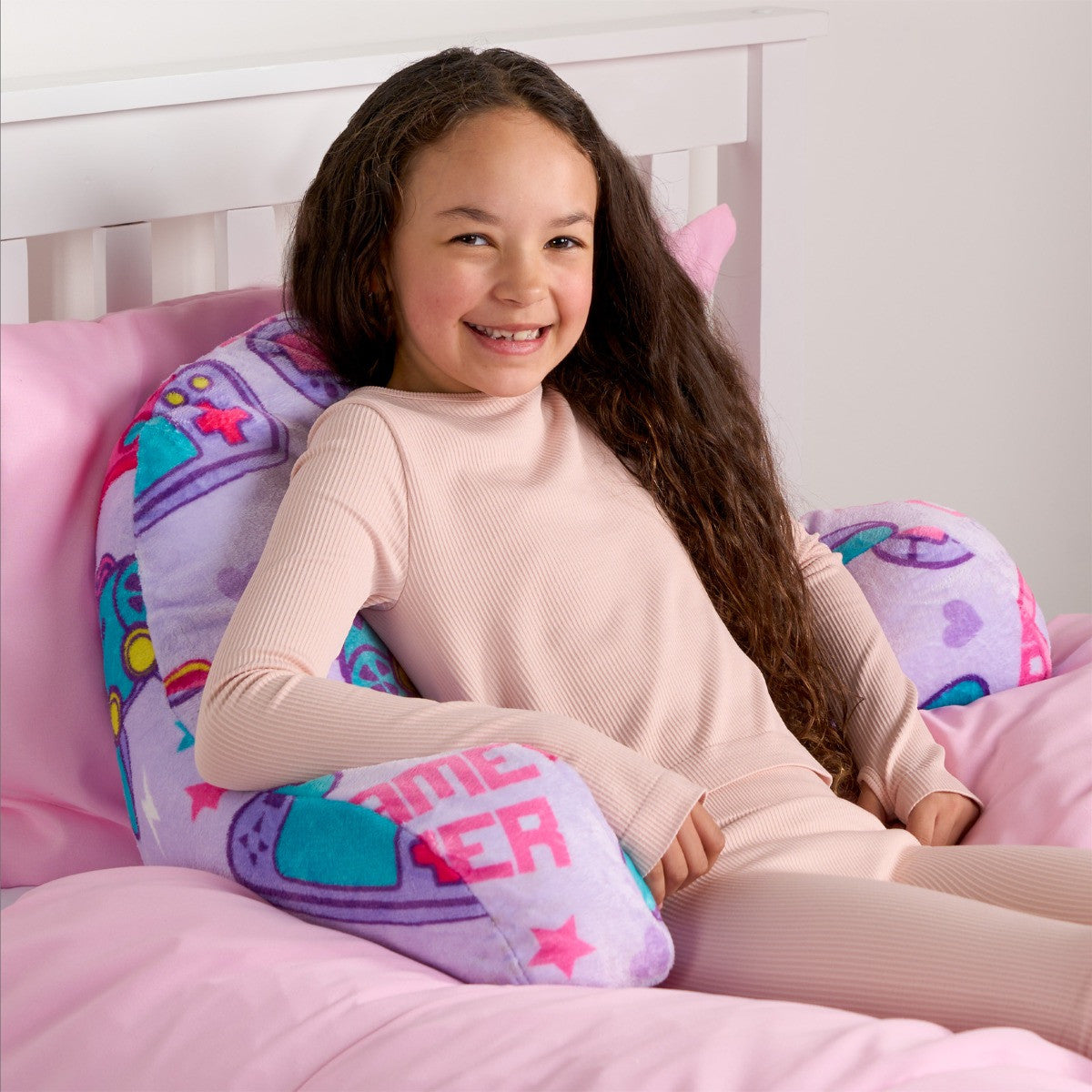 Kids Gaming Fleece Cuddle Cushion - Lilac - Truly Yours