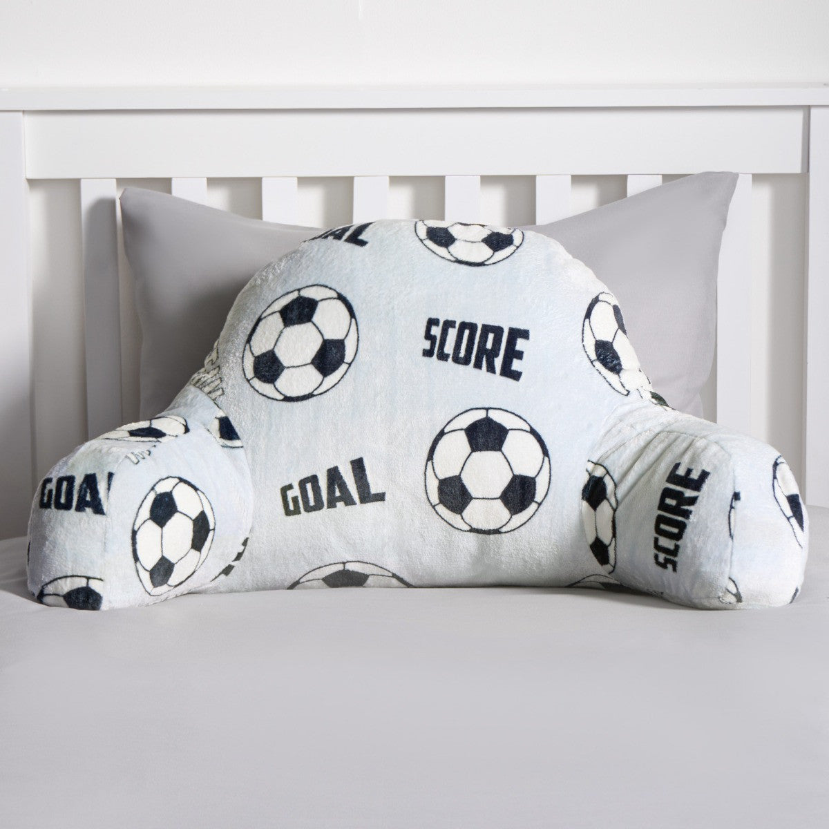 Kids Football Fleece Cuddle Cushion - Grey