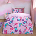 Gaming Print Fleece Duvet Set, Lilac - Single - Truly Yours