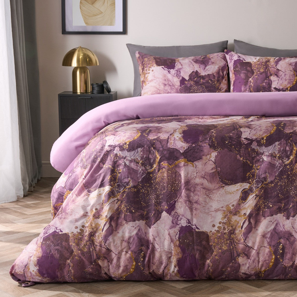Marble Print Duvet Set - Blush Pink - Truly Yours