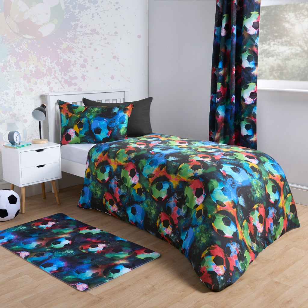 Reversible Football Duvet Set - Neon