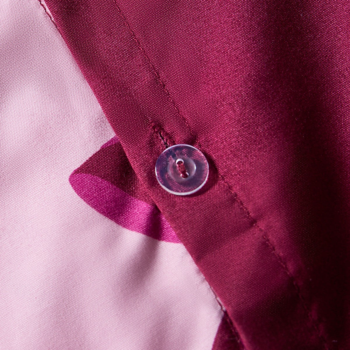 Bow Print Reversible Duvet Cover Set - Burgundy/Pink - Truly Yours