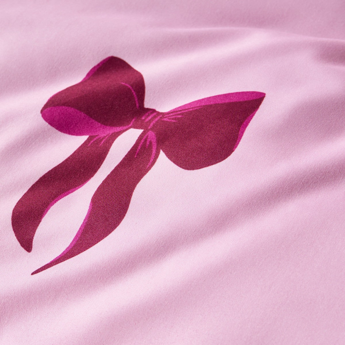 Bow Print Reversible Duvet Cover Set - Burgundy/Pink - Truly Yours