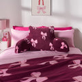 Bow Print Cuddle Cushion - Burgundy - Truly Yours