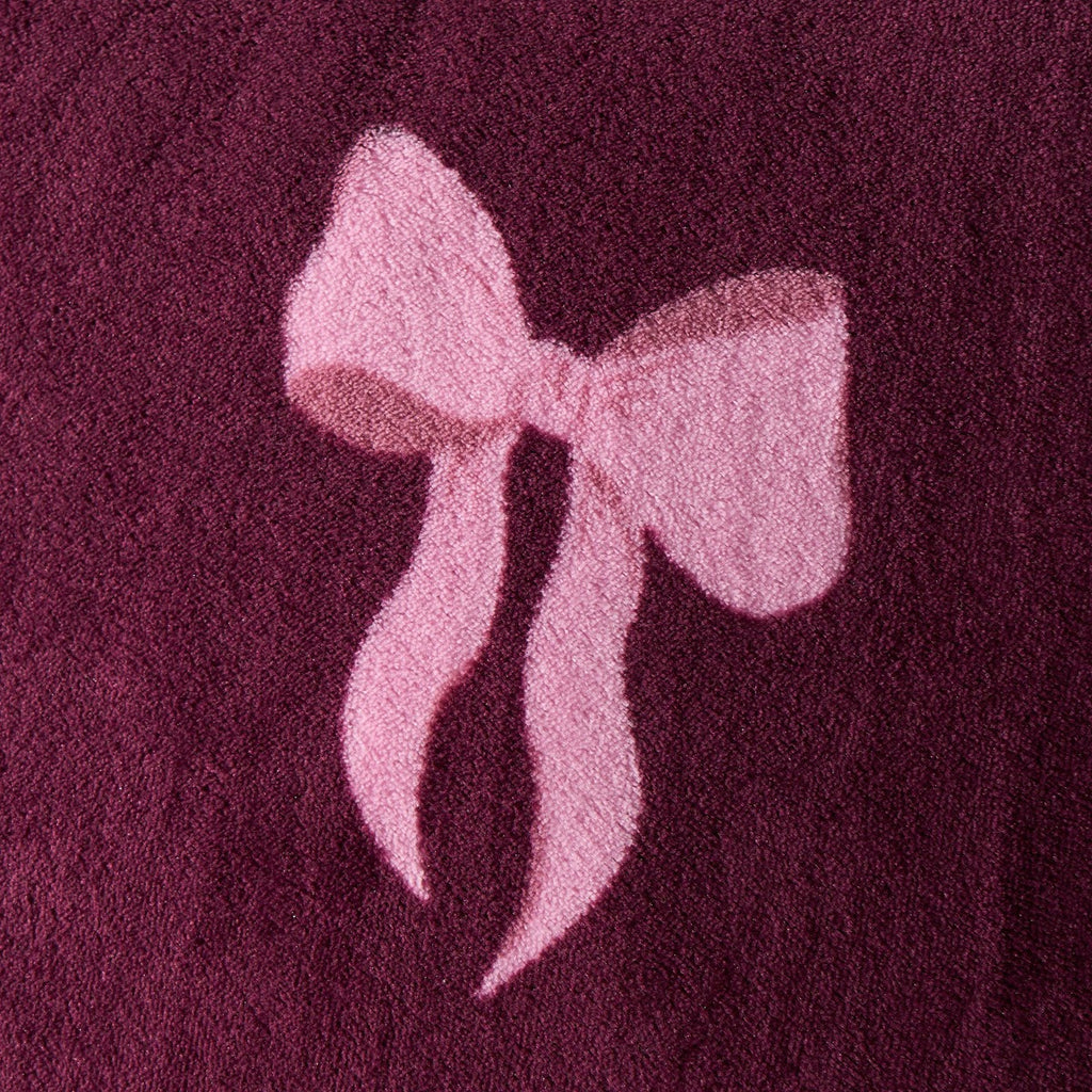 Bow Print Cuddle Cushion - Burgundy - Truly Yours