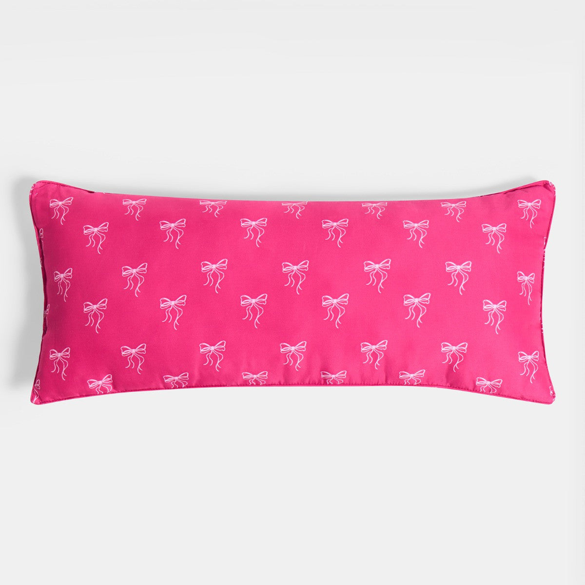 Kids Bow Print Bolster Pillow - Hot Pink - Truly Yours