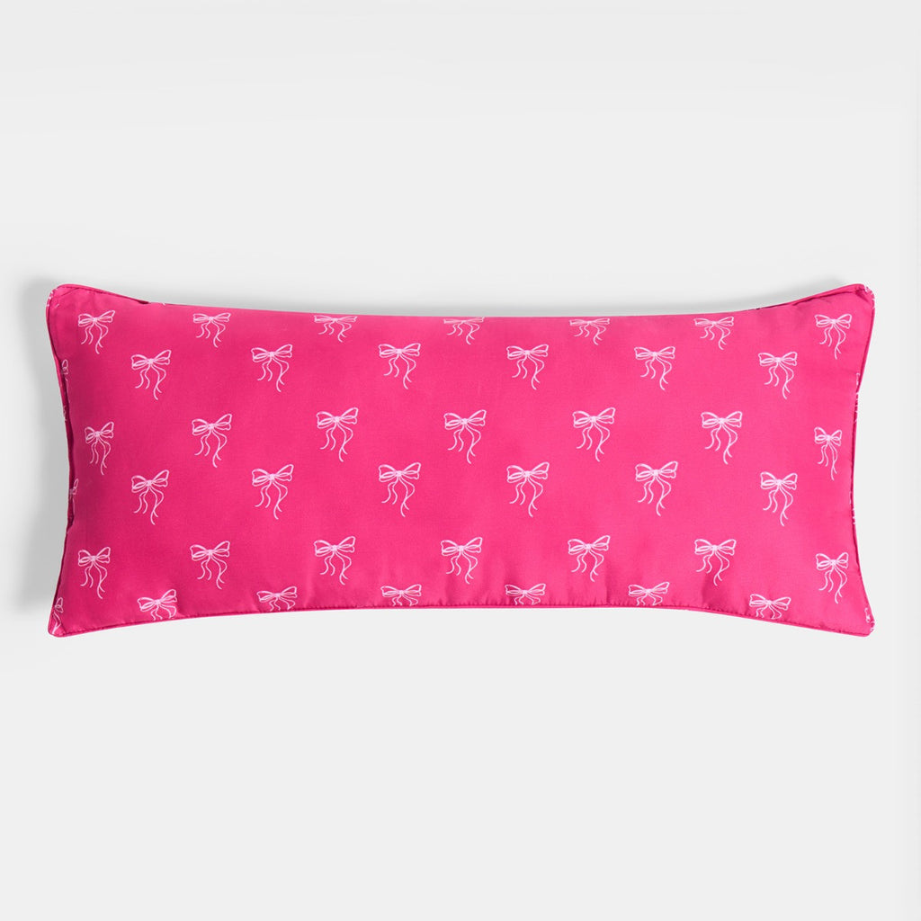 Kids Bow Print Bolster Pillow - Hot Pink - Truly Yours