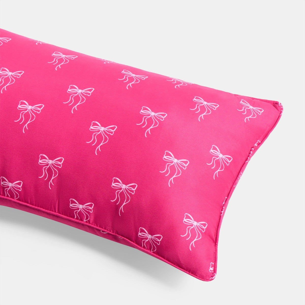 Kids Bow Print Bolster Pillow - Hot Pink - Truly Yours