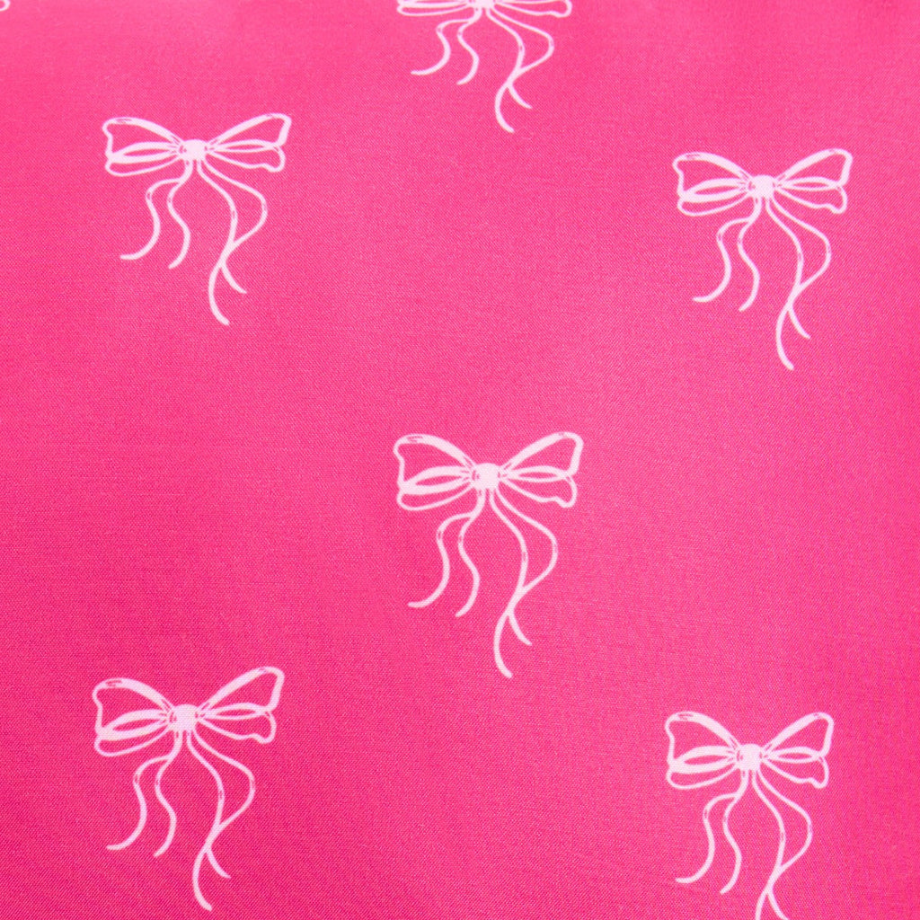 Kids Bow Print Bolster Pillow - Hot Pink - Truly Yours