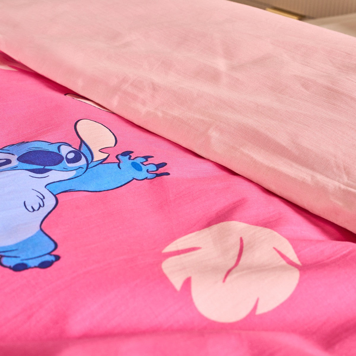 Stitch Printed Duvet Cover Set, Pink or Blue - Single