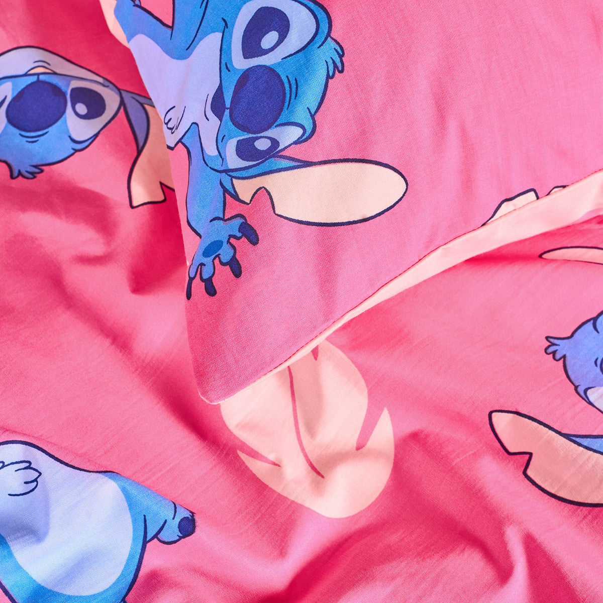 Stitch Printed Duvet Cover Set, Pink or Blue - Single
