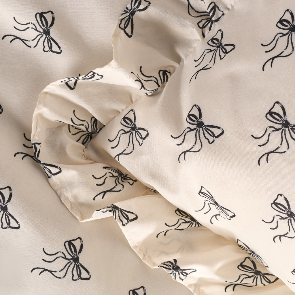 Ditsy Bow Frill Duvet Cover Set - Monochrome - Truly Yours