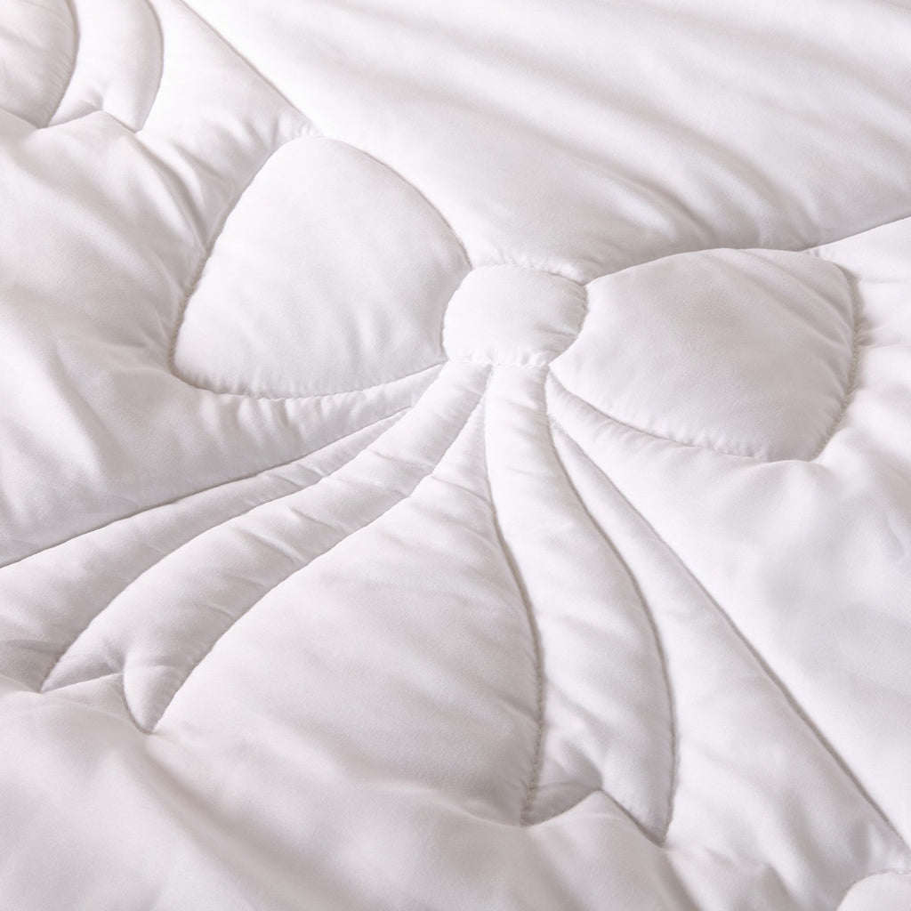 Diamond Bow Quilted Coverless 7.5 Tog Duvet Set - White