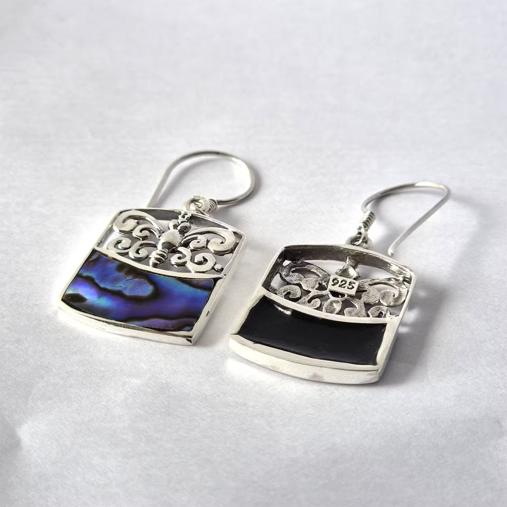 Shell & Silver Earrings - Dragonfly - Abalone - Truly Yours