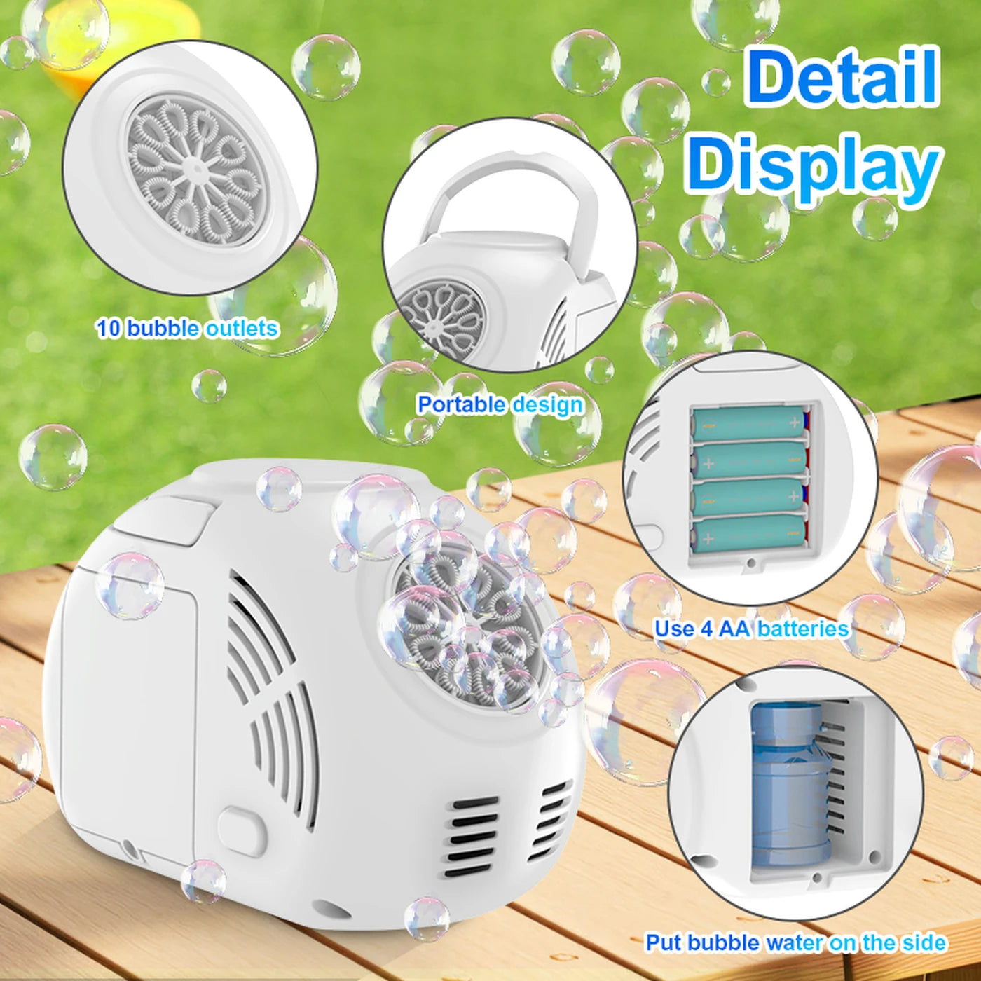 Portable Handheld Automatic Bubble Maker