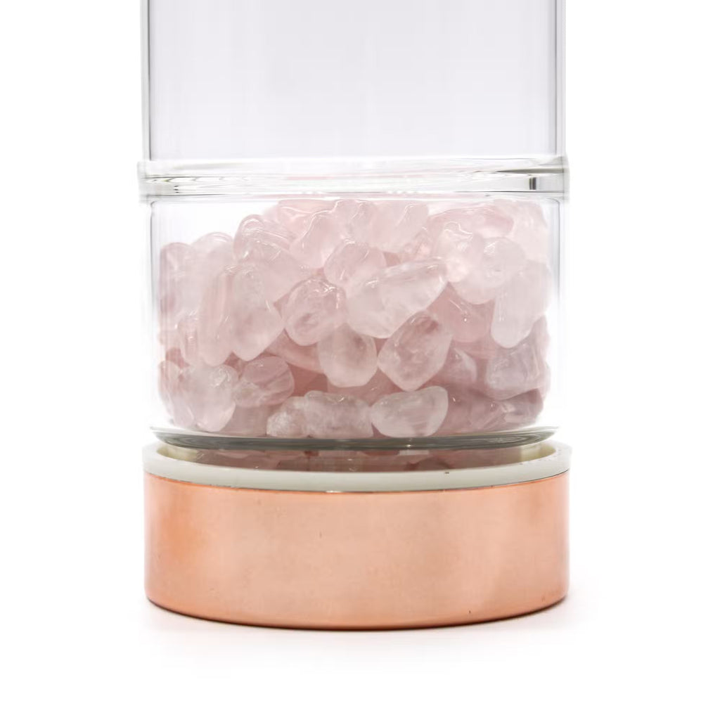 Crystal Glass Tea Infuser Bottle - Rose Gold - various Infuser bottle