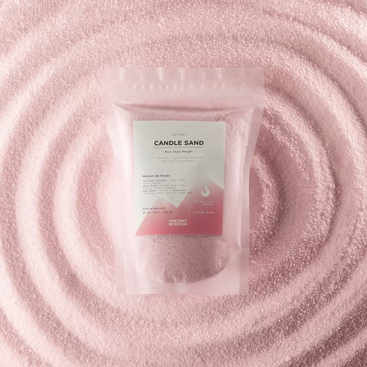 Fragranced Candle Sand - Dusty Rose - Maison de Roses - 300g