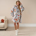 Unisex Autumn Gonk Print Hoodie Blanket - Grey Hoodie blanket