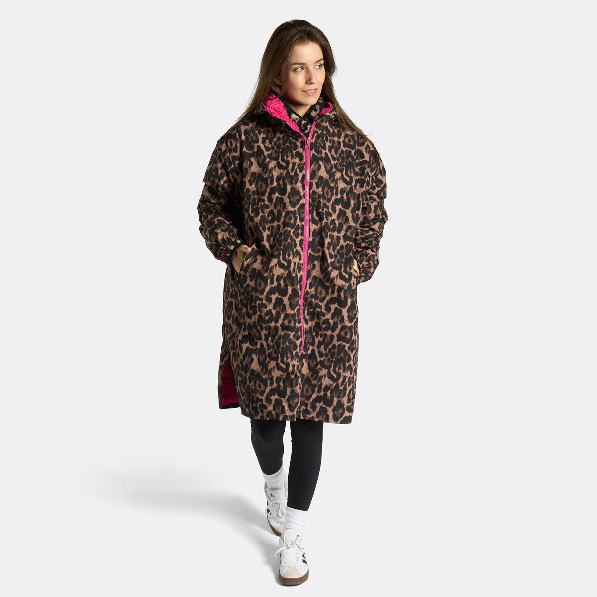 Adults Water Resistant Leopard Print Sherpa Drying Robe - Truly Yours
