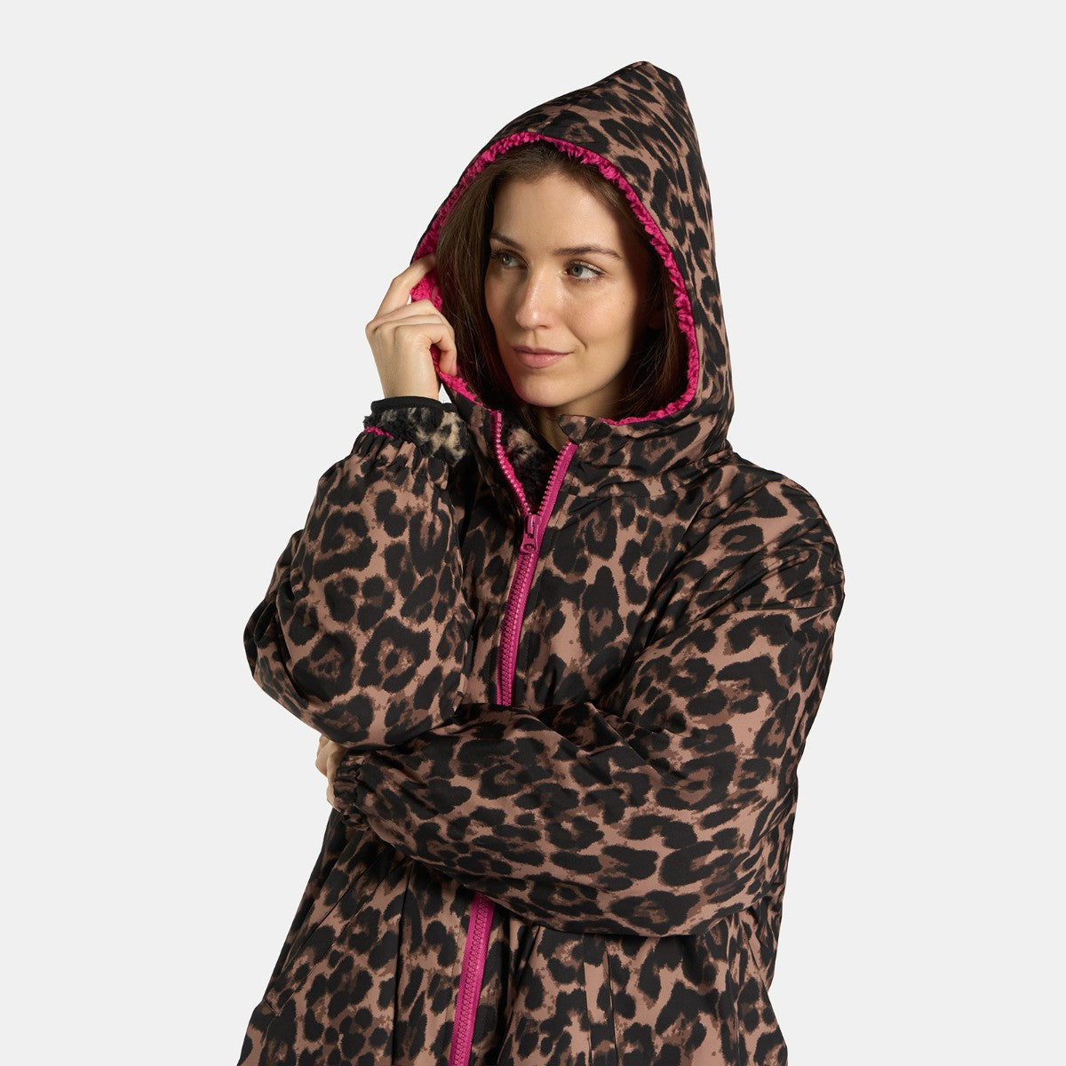 Adults Water Resistant Leopard Print Sherpa Drying Robe - Truly Yours