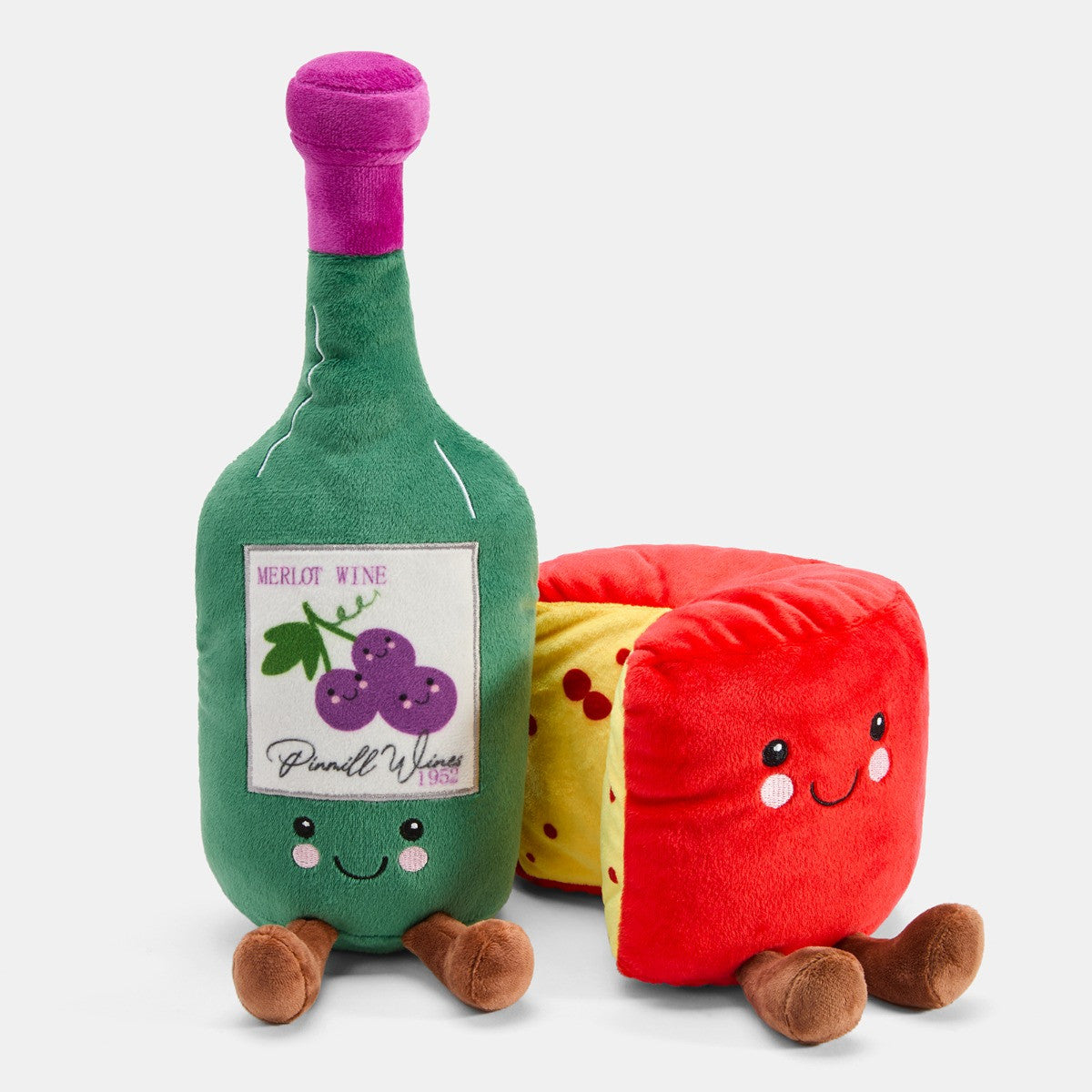 2 Pack Cheese & Wine Microwaveable Hottie - Green/Red