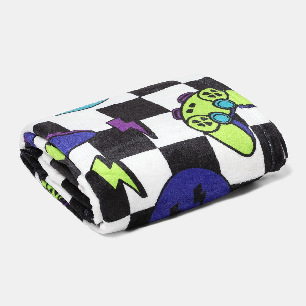 Gaming Checkerboard Print Fleece Throw - Multi