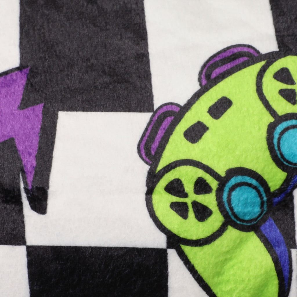 Gaming Checkerboard Print Fleece Throw - Multi