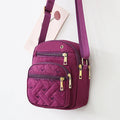 Quilted Multi-Pocket Crossbody Shoulder Bag – Plum Purple - Truly Yours