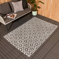 Geometric Print Outdoor Rug - Grey/White Rug