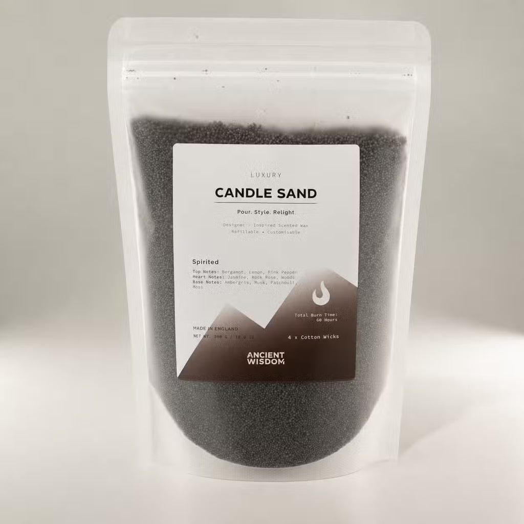 Fragranced Candle Sand - Black - Spirited - 300g